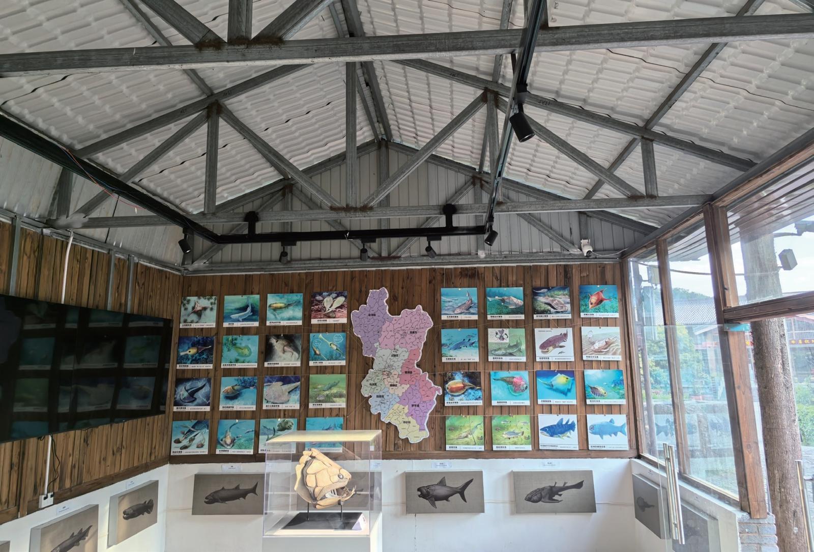 珠江源古鱼化石展厅。